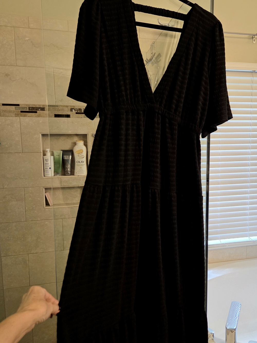 Veronica M Black Kimono Sleeve V-Neck Maxi Dress - Picture 7 of 9